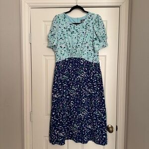Blue and Teal Patterned Dress